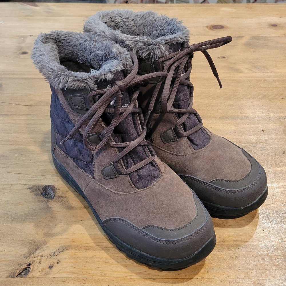 Columbia Ice Maiden Shorty Women's Winter Boots Size 8 US 6 UK Waterproof Brown